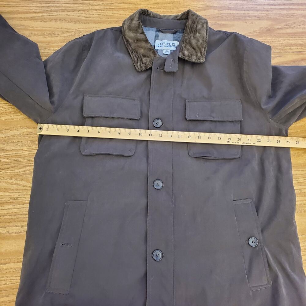 London Fog Jacket Mens XL Brown Barn Chore Coat Corduroy Collar - Picture 9 of 16